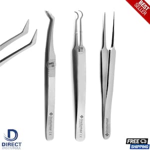 Eyelash Extension Tweezers Set 3 PCS for Volume Lash Extensions, Stainless Steel Lash Tweezers for Classic Individual Eyelash Extensions