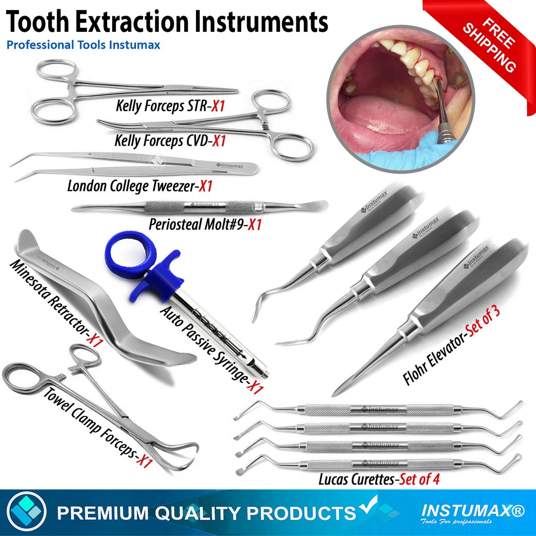 Periodontal Teeth Extracting Kit Dentist Flohr Extracting Elevators ...