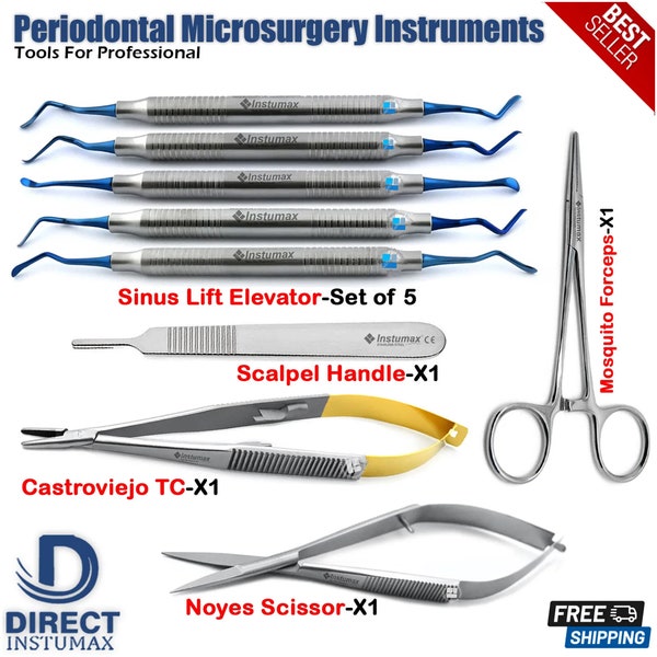 Dental Periodontal Microsurgery Instruments Implant Tunneling Sinus Lift Kit - Stainless Steel Handmade Tools