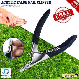 Black Acrylic Nail Clipper, Cutter for False Nails Tip Trimmer Art Manicure Tool, Gift for Her, Salons, Barbers