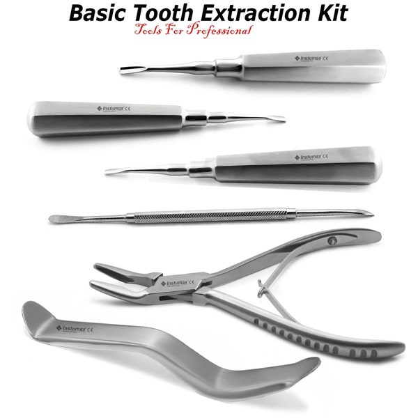 Tooth Extraction Kit Coupland Dental Extracting Elevators Minnestoa Cheek Retractor Rongeur Plier Periodontal Ligament Loosen Tissue Surgery