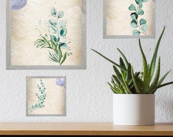 Aquarell Eukalyptus Greenery Druck, Botanische Wandkunst (Digitaler Download)
