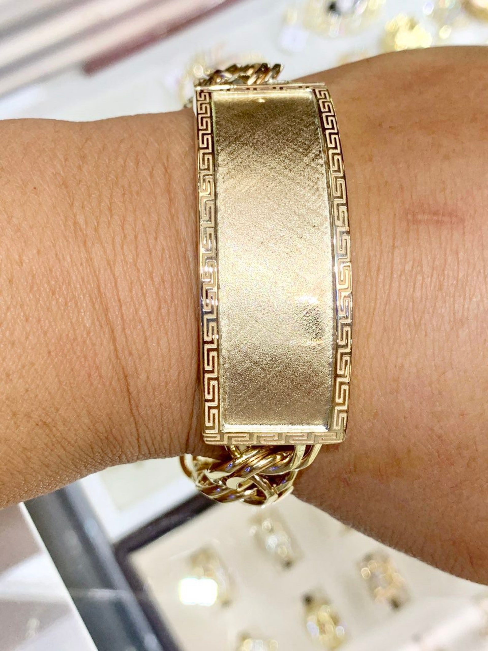 Real 10 karat gold chino link bracelet Etsy