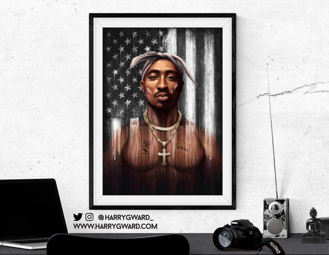 Tupac Shakur Print Painting Portrait 2pac Poster - Etsy