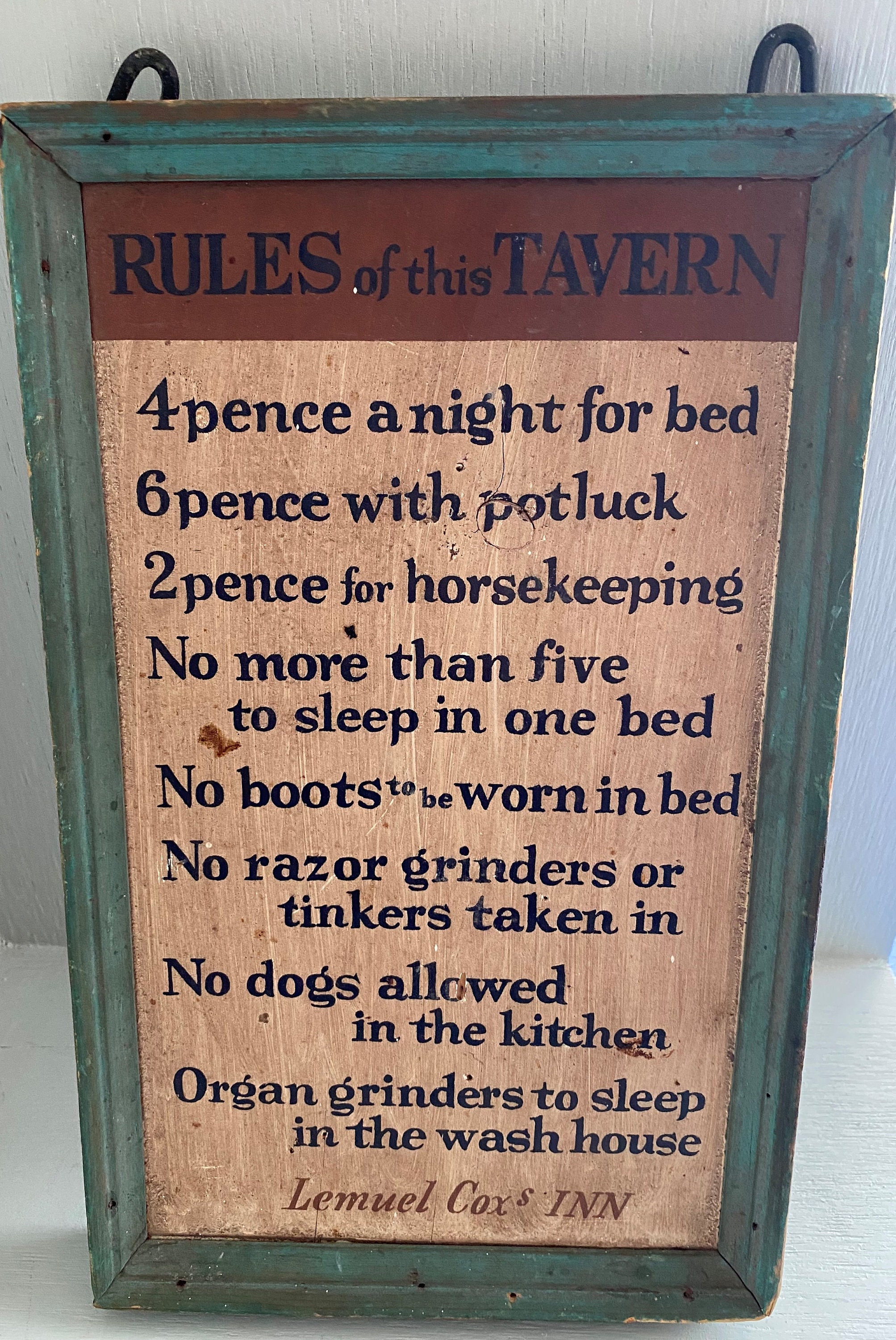 Vintage Rules of the Tavern Wooden Sign Man Cave Bar Etsy