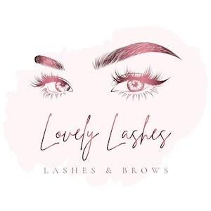 Minimalist Logo design, Lash artist logo design, Eyebrows logo design, Beauty Salon Logo Design, Brows and lashes, Rose gold logo