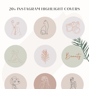 51 フェミニンな Instagram ハイライト カバー、ニュートラルな Instagram ハイライト アイコン、手描きの Instagram ライン アート カバー、ソーシャル メディア アイコン