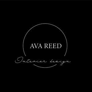 Peut inclure: Un cercle blanc avec le texte "AVA REED Interior design" à l'intérieur.