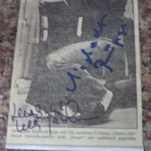ULLA JACOBSSON (1929 – 1982) and Sieghardt RUPP (1931 – 2015) Autographs, hand signed cutting