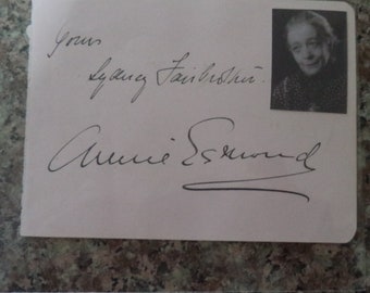 SYDNEY FAIRBROTHER, Annie Esmond and Irene Browne autographs, hand signed on album page