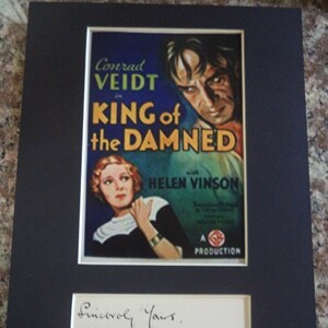 RAYMOND LOVELL (1900 – 1953) Affiche autographe, carte postale signée à la main, était dans le film de Walter Forde de 1935 « Le roi des damnés »