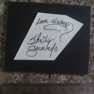 SHEILA ESCOVEDO (SHEILA E) Autograph, hand signed page, Prince&#39;s drummer 1987-89