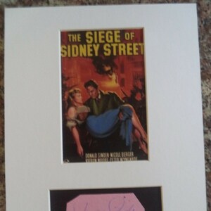 DONALD SINDEN (1923 – 2014) Autograph Mounted Display, hand signed page, was in the 1960 film &quot;The Siege Of Sidney Street&quot;