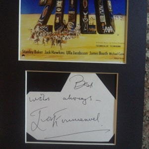 IVOR EMMANUEL (1927 - 2007) Autogrammkarte, handsigniert, war in dem Film ""ZULU"" von 1964 zu sehen."