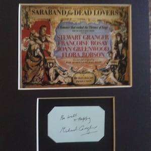 MICHAEL GOUGH (1916 - 2011) Autograph montierte Karte, handsignierte Karte, war in dem 1948 EALING Film "Saraband für tote Liebhaber"