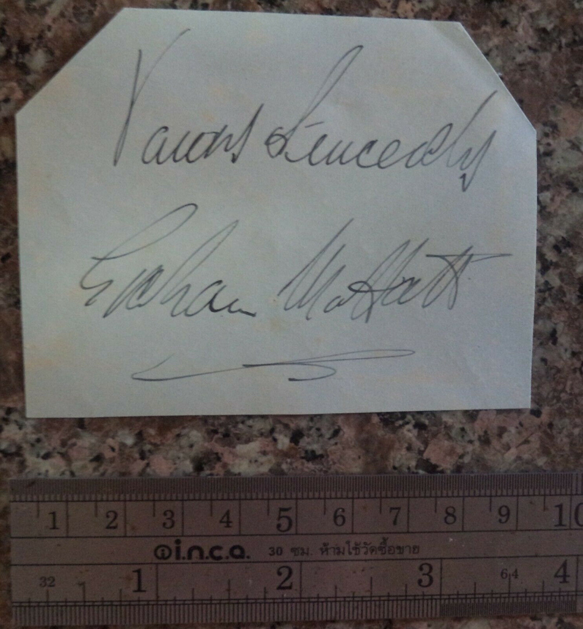 GRAHAM MOFFATT 1919 1965 Autogramm, handsigniert auf ausgeschnittener