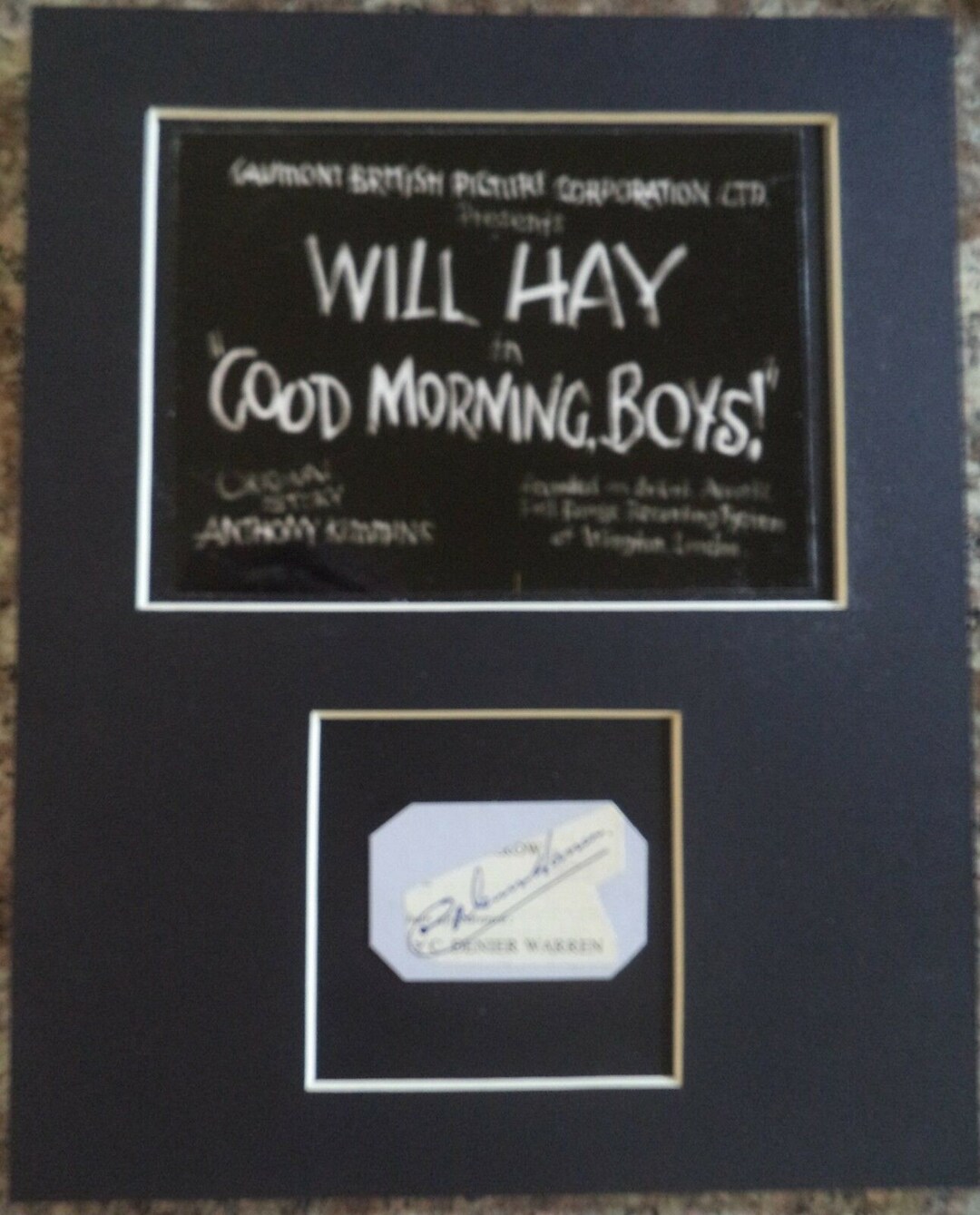 C. DENIER WARREN 1889 1971 Autograph Mounted Display, handsignierte