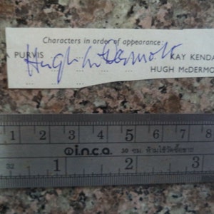 HUGH McDERMOTT (1906 – 1972) Autograph, hand signed programme page