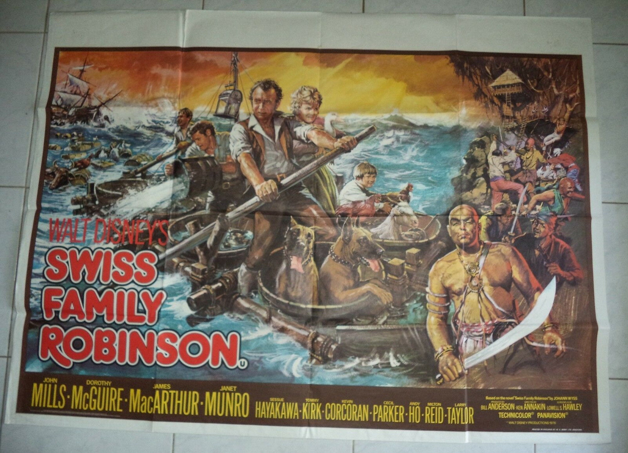 SWISS FAMILY ROBINSON (1976) Disney Re-release English Quad Poster ...