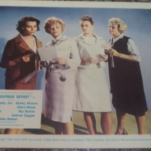 EL INFORME CHAPMAN (1962) Juego de cartas de vestíbulo en inglés (8 cartas) Jane Fonda, Claire Bloom, Glynis Johns, Shelley Winters