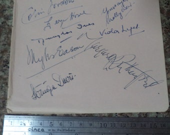 MARGARET RUTHERFORD/STRINGER Davis & 6 others autographed page cast of 'The Happiest Days of Your Life' 1948