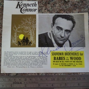 KENNETH CONNOR (1918 – 1993) Autograph, hand signed on programme page &quot;Carry On&quot; star
