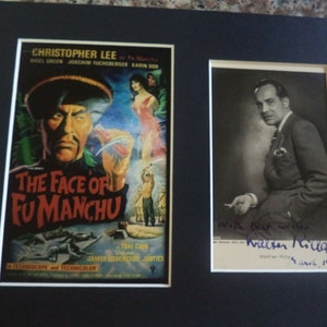 WALTER RILLA (1894 – 1980) Gesigneerd display, handgesigneerd op fotokaart "The Face of Fu Manchu"