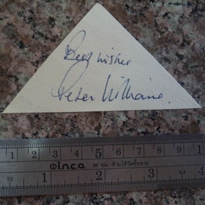 PETER WILLIAMS (1915 – 2003), hand signed page, was in &quot;The Bridge on the River Kwai&quot; (1957)