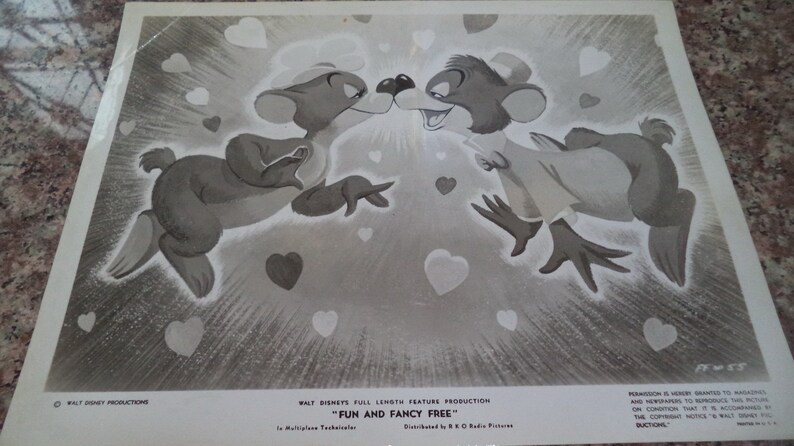 Fun And Fancy Free 1947 4 X US Press Photos Lulubelle And Bongo Rare fun-and-fancy-free-1947-4-x-us-press-photos-lulubelle-and-bongo-rare
