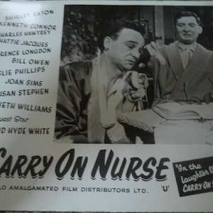 CARRY ON NURSE (1959) 7 x Tarjetas de vestíbulo inglesas y americanas