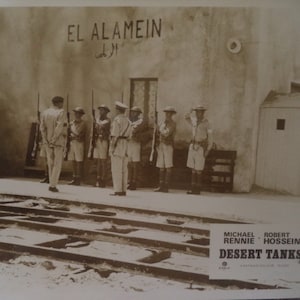 DESERT TANKS, czyli Bitwa pod El Alamein (1969) Zestaw kart lobby brytyjskich (8 kart) Michael Rennie II wojna światowa