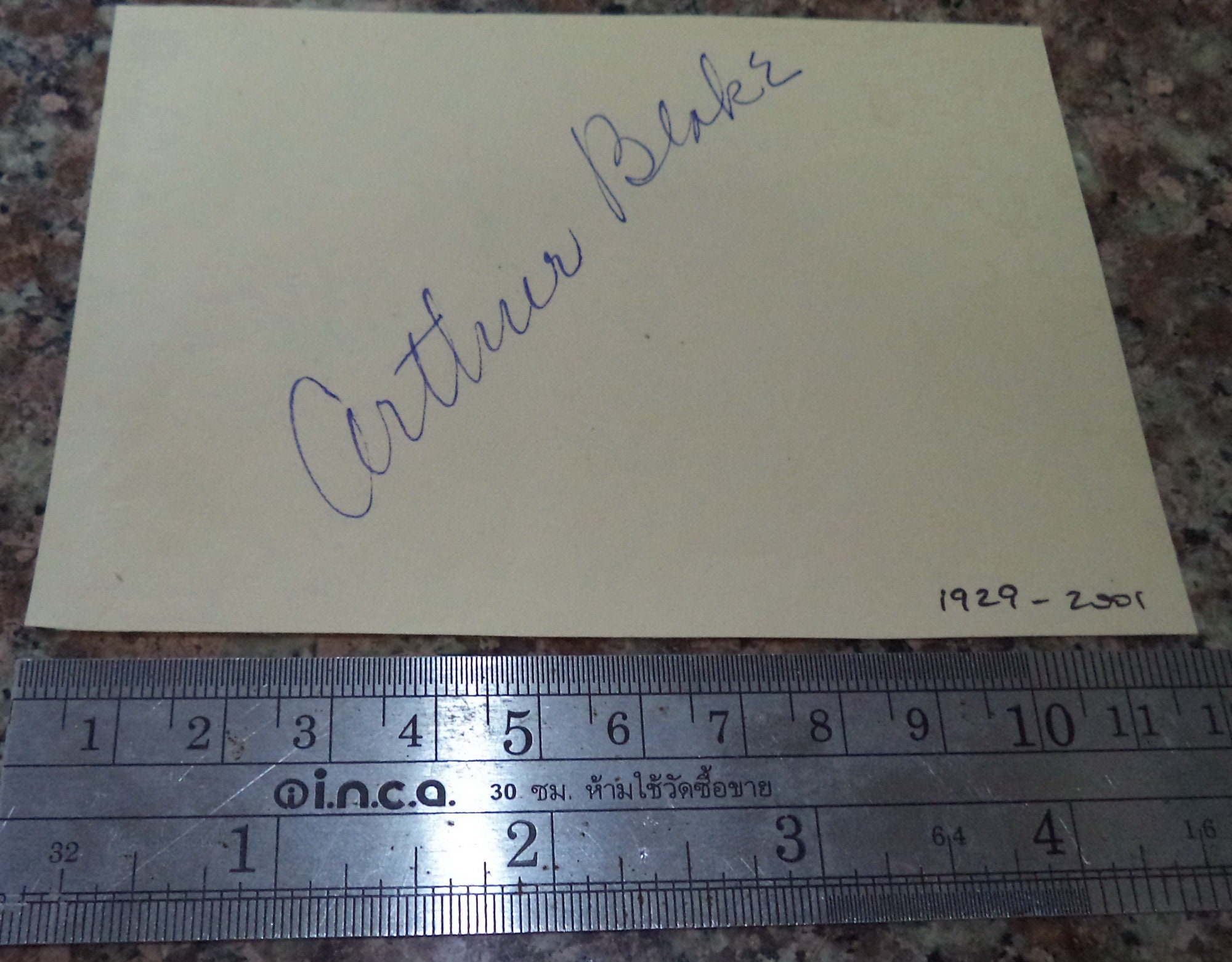 ARTHUR BLAKE 1929 2001 Autogramm, handsigniert auf Seite, war in