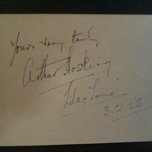 ARTHUR HOSKING (1892–1959) Autograph, hand signed page 1925 D'Oyly Carte Opera Company