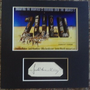 JACK HAWKINS (1910 - 1973) Autograph Mounted display, hand signed page, was in 1964 film &quot;ZULU&quot;