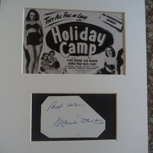 MAURICE DENHAM (1909 - 2002) Autogramm montierte Karte, handsignierte Karte, war in dem 1947 Gainsborougfh Photos Film ""Holiday Camp""