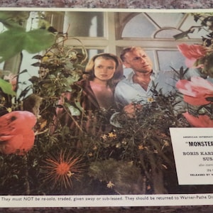 STERB, MONSTER, STIRB! (1965) 2 x Seltene A.I.P Englische Lobbie Karten Boris Karloff/Nick Adams