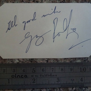 GUY ROLFE (1911 – 2003) Autograph, hand signed page