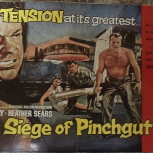 El asedio de Pinchgut (1959) Cartel publicitario vintage de Ealing Studios