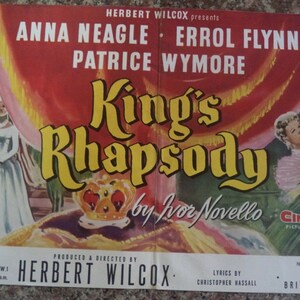 KING&#39;S RHAPSODY (1955) Vintage Trade Ad Poster Errol Flynn/Anna Neagle