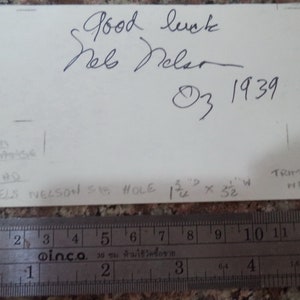 NELS NELSON (1918 - 1994) Autogramm, handsignierte Karte, war in Zauberer von Oz MUÜNCHKIN