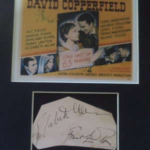 FRANK LAWTON (1904 – 1969) and Elizabeth Allan (1910 – 1990) Autograph Mounted Display, was in the 1935 MGM film &quot;David Copperfield&quot;