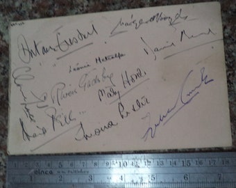 Antony EUSTREL (1902 – 1979), David PEEL (1920 – 1981), Claire LUCE (1903 – 1989) & 7 others autographed page.