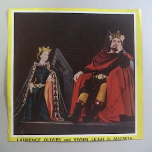 LAURENCE OLIVIER (1907 – 1989) Autograph, hand signed on 1950s MACBETH magazine cutting