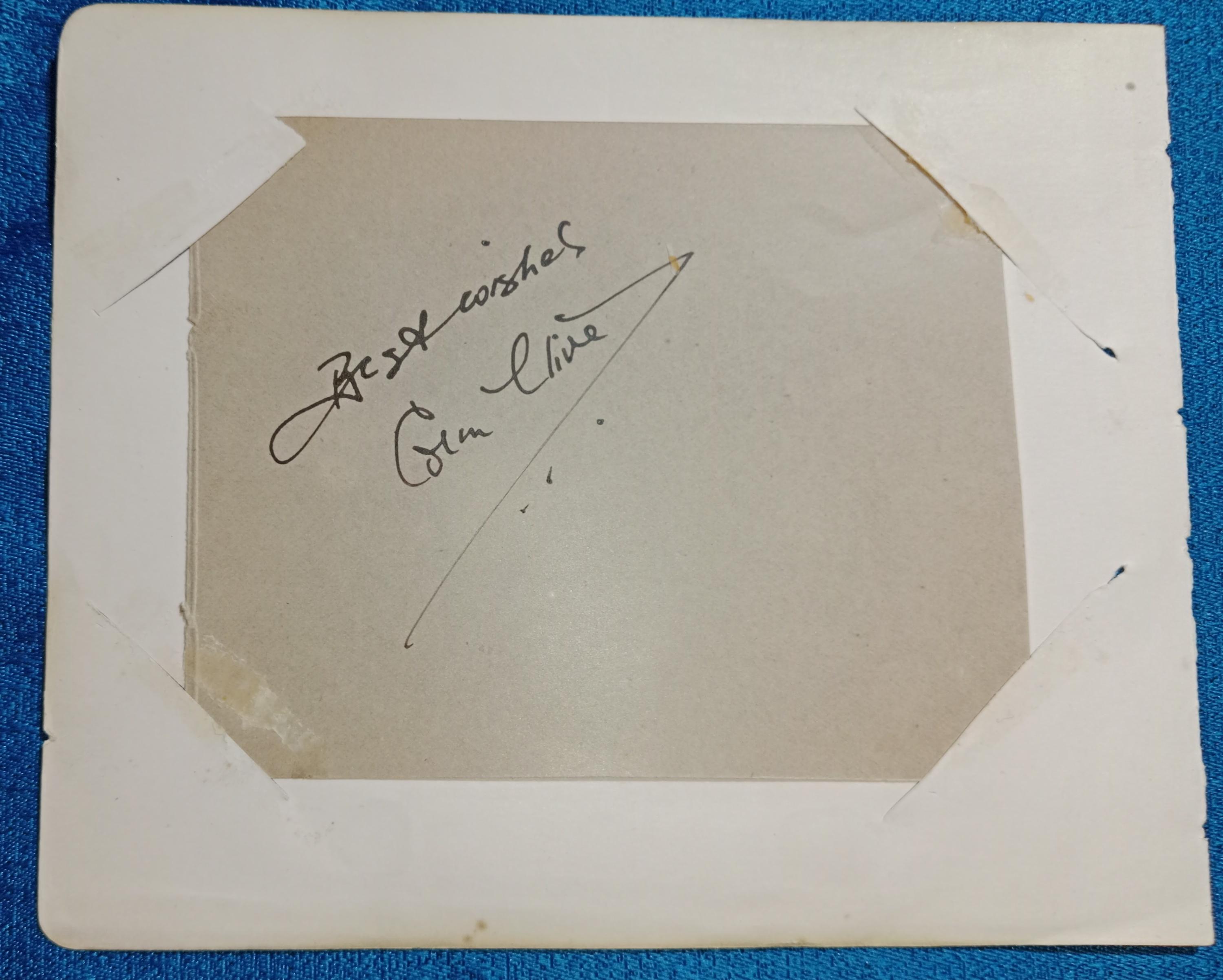 COLIN CLIVE (1900 – 1937) Rare Autograph, Hand Signed on a Vintage
