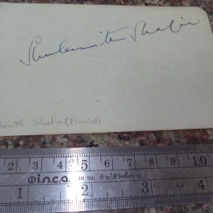 SHULAMITH SHAFIR (1924 - 2001) Autograph, hand signed album page, famous pianist