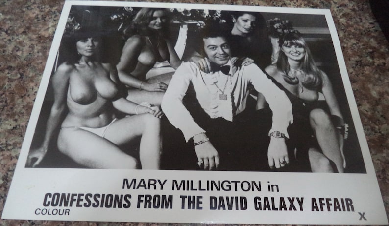 Confessions From The David Galaxy Affair 1979 Escasa tarjeta de lobby inglesa ALAN LAKE Mary Millington película imagen 1