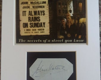 JOHN SLATER (1916 – 1975) Mounted Autograph Display, was in EALING film 1947 "It Always Rains On Sunday"