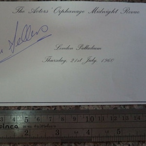 PETER SELLERS (1925 – 1980) Autograph, hand signed on charity programme page dated 1960