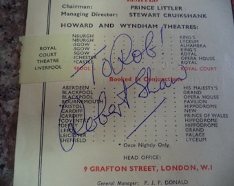 ROBERT SHAW (1927 – 1978) scarce Autograph, hand signed on programme page from 1951 Jaws/From Russia With Love