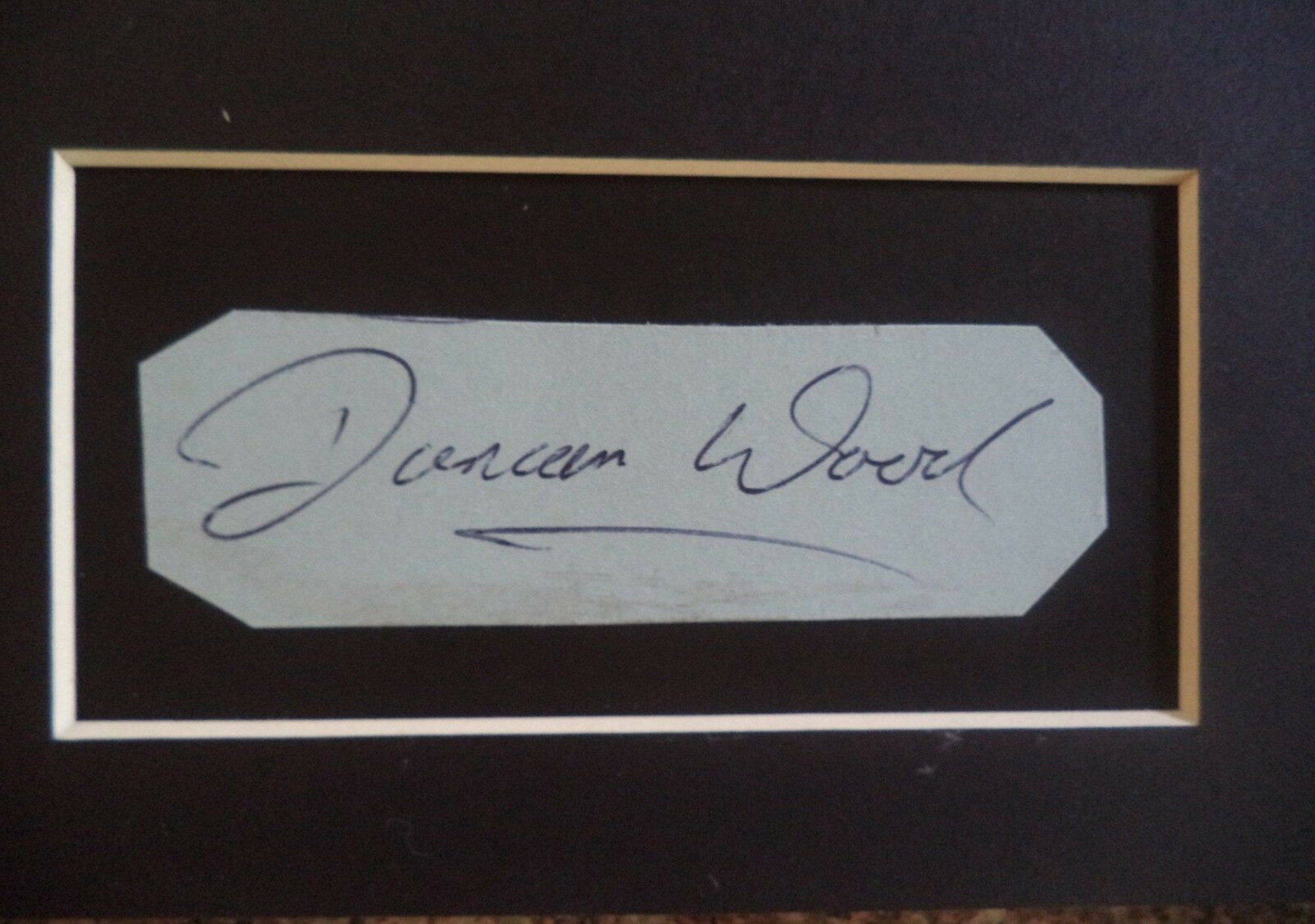DUNCAN WOOD 1925 1997 Autograph Mounted Display Hand Etsy